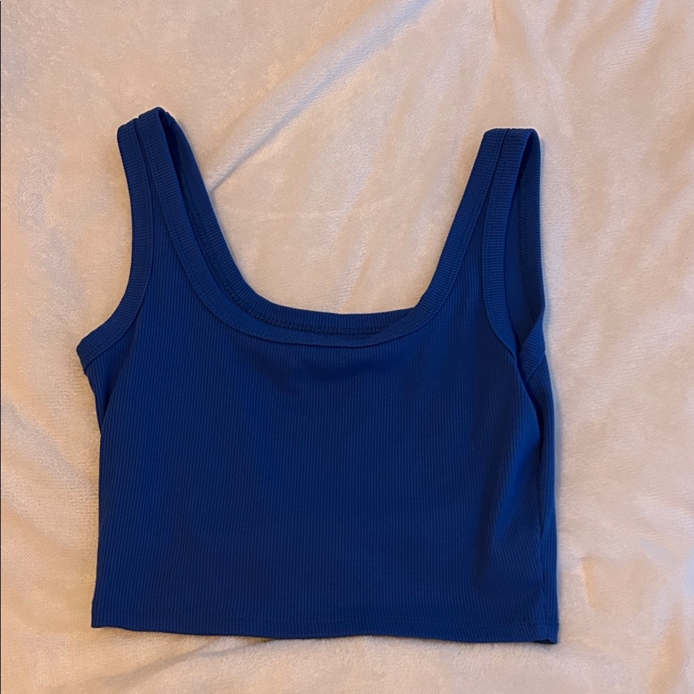 SHEIN Royal Blue Ribbed Tank Top